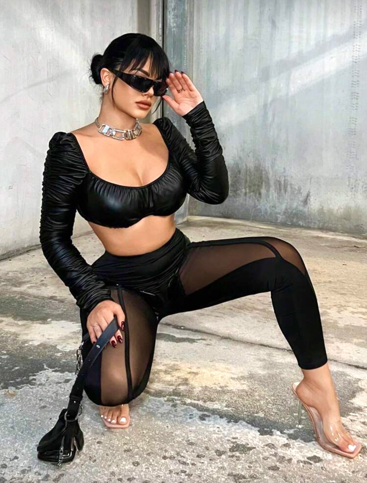 Zarina Lace Panel Leggings
