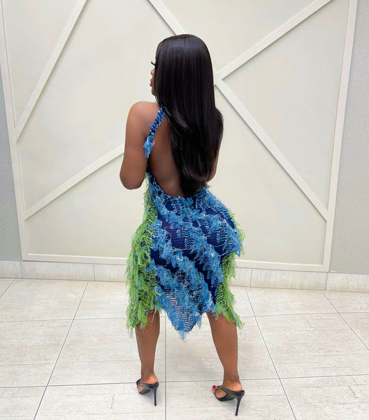 Back Action Ruffle Dress