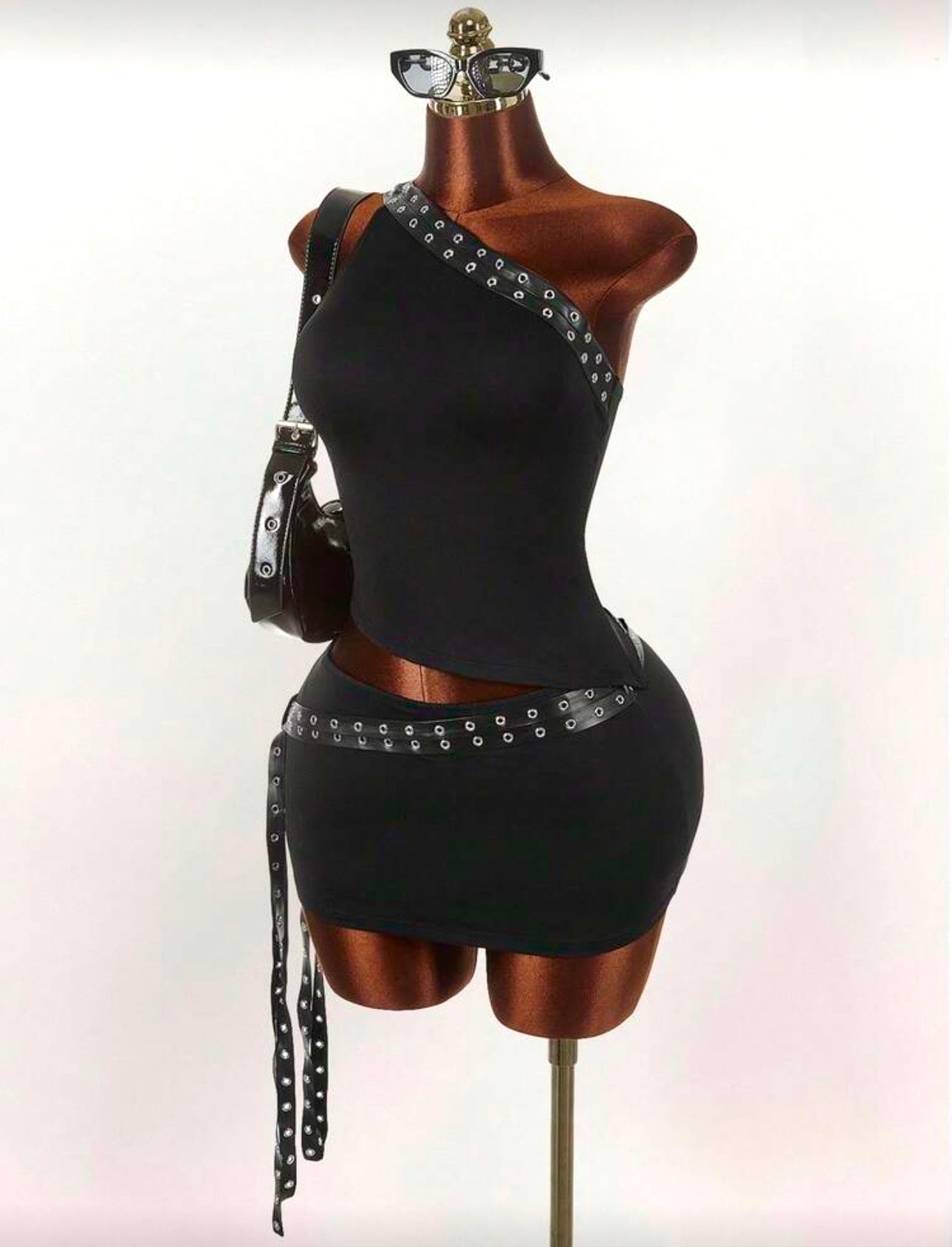 Stud Detail Skirt Set