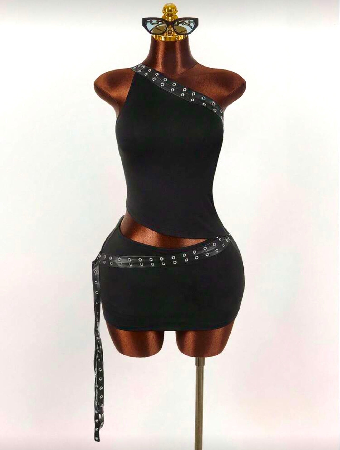 Stud Detail Skirt Set
