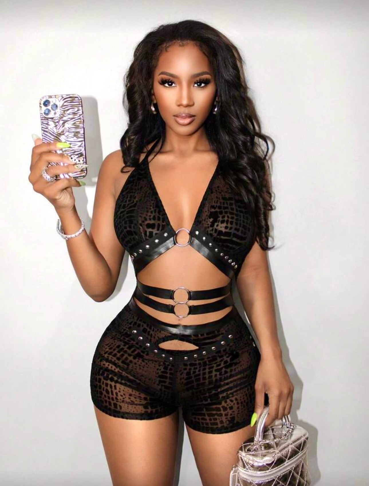 NYX Velvet Mesh Romper