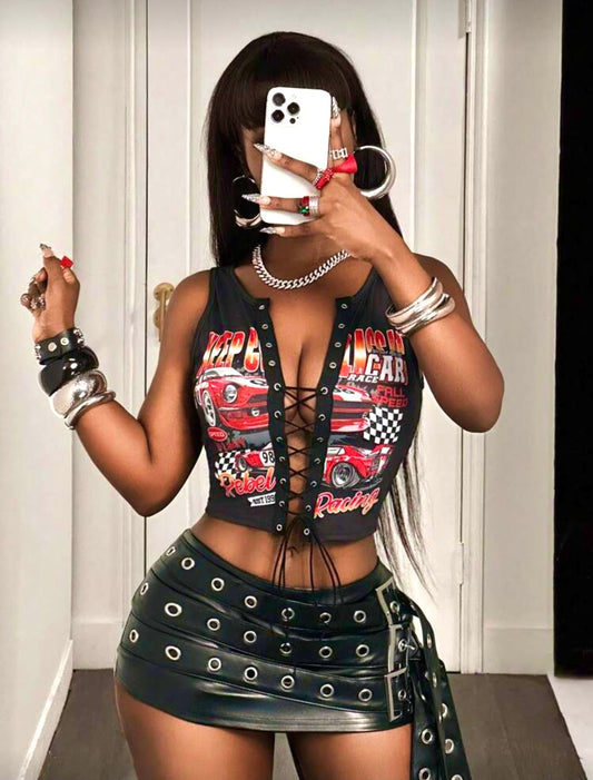 Wild Card Lace-Up Top