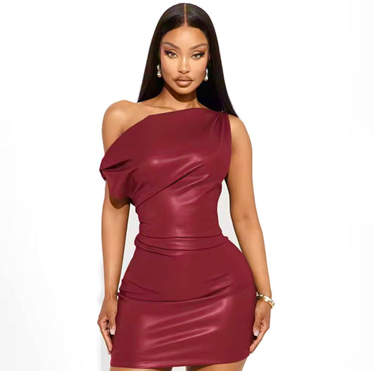 Wine & Dine Leather Dress