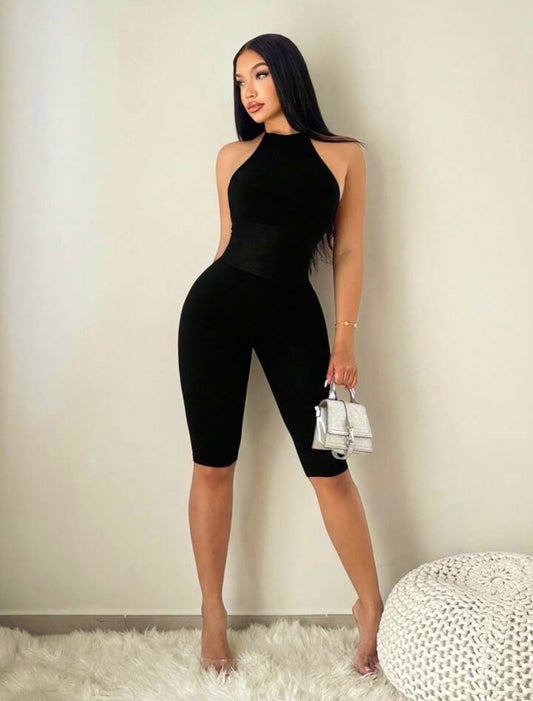 Body Language Halter Capri Jumpsuit