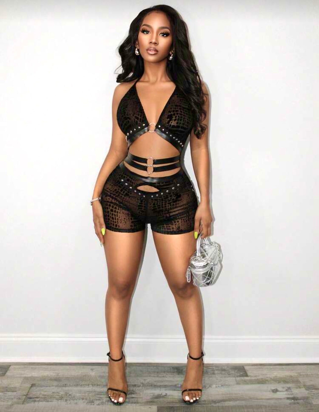 NYX Velvet Mesh Romper